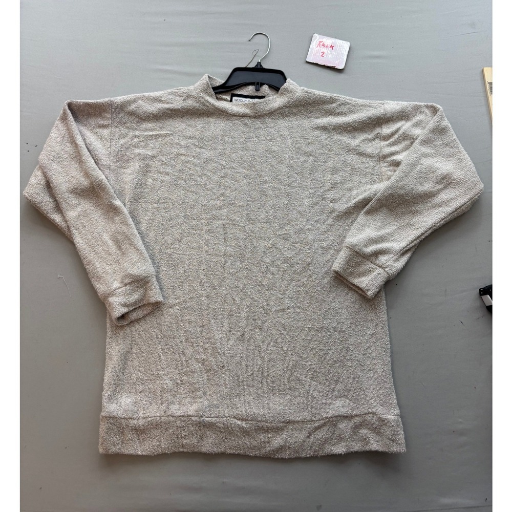 Woolly Threads The Original Woolly Sweatshirt Large Oatmeal Gray Pullover